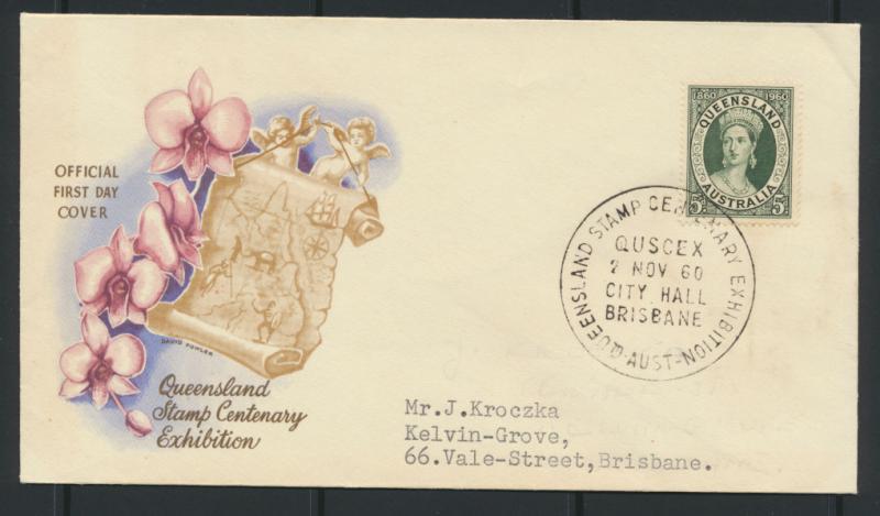 SG 337 Australia Queensland Stamp Centenary Exhibition 1960