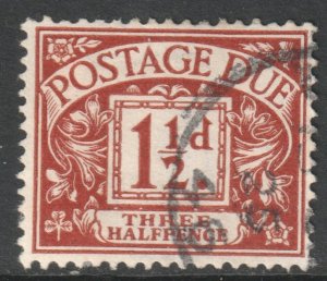 GB Scott J11 - SG D12, 1924 Block Cypher 1.1/2d Postage Due used