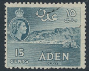 Aden  SG 53  SC# 50a  Used   Perf 12  greenish grey    see scans & details 