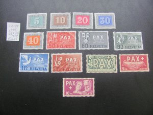 SWITZERLAND 1945 MNH SC 295-305 XF  $525 (152)