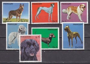 Paraguay, Scott cat. 2181 a-f, 2182. Various Dogs issue. ^