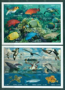 Sierra Leone 1995 Marine Life, Singapore '95 2x MS MLH