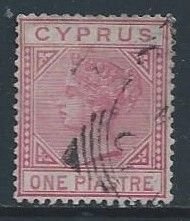 Cyprus #21a Used 1pi Queen Victoria - Die A