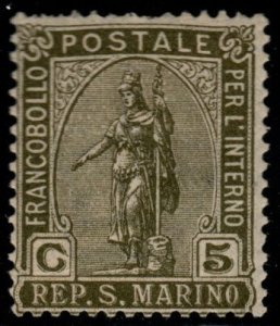 San Marino Scott 35 MH* Olive Green 1922 issue