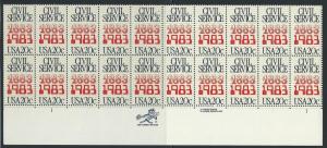 UNITED STATES SC# 2053 F-VF MNH 1983 PL#1 + ZIP BK/20