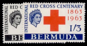 BERMUDA QEII SG181-182, 1963 red cross centenary set, NH MINT.