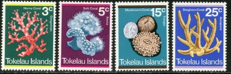 TOKELAU Sc#37-40 1973 Corals Complete Set OG Mint NH