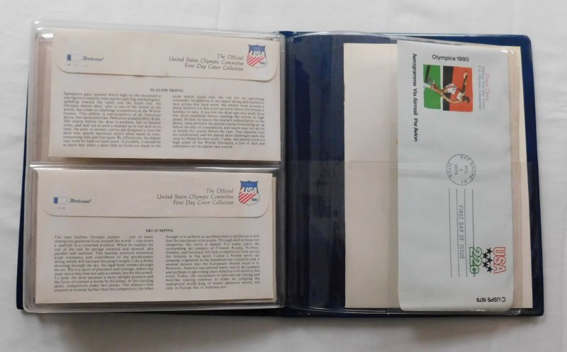 FDC 1980 US United States Olympic Committee First Day Cover Collection in Album