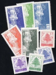 Lebanon Stamps # 287-295 MLH VF Scott Value $29.25