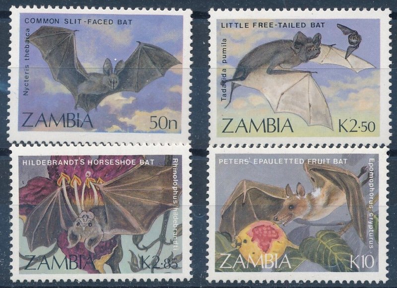 [BIN218] Zambia 1989 Bats good set of stamps very fine MNH