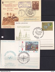 Poland 1976 and up 7 Postal Stationery Cards Special cancel 15802