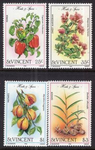 St. Vincent MNH 829-32 Herbs & Spices SCV 2.00