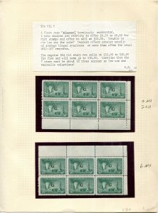 Canada B.O.B. O24 Mint Overprinted Official Stamp, 2 Blocks of 6