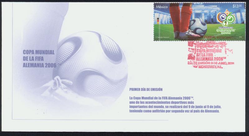 MEXICO 2519 FDC World Soccer Championship