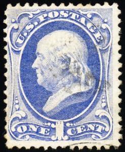 US Stamps # 134 Used VF Light Cancel Scott Value $210.00