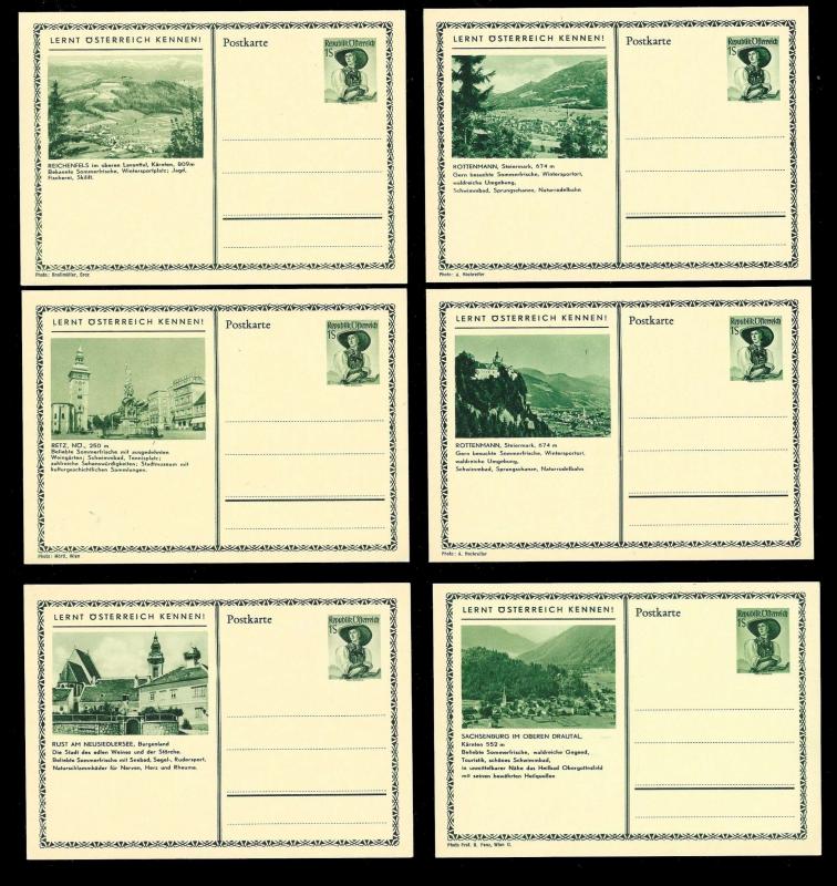 AUSTRIA (108) Scenery View Mixed Face Value Postal Cards c1950s ALL MINT UNUSED