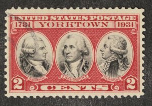 Scott # 703a   2c Yorktown Issue Series  1931-10-19 Issue  lake and black