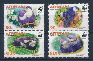 [113788] Aitutaki Cook Islands 2002 Birds v�gel oiseaux WWF Blue Lorikeet  MNH