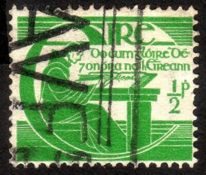 1944, Ireland 1/2p, Used, Sc 128