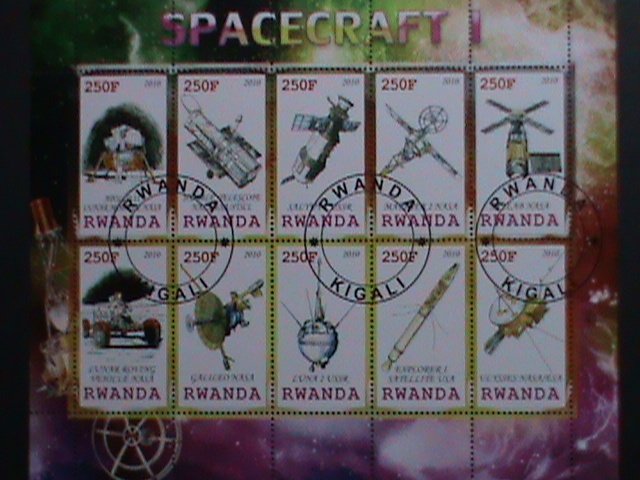 RWANDA-2010-WORLD FAMOUS SPACE CRAFTS- CTO S/S VF- WITH CLEAR  FANCY  CANCEL