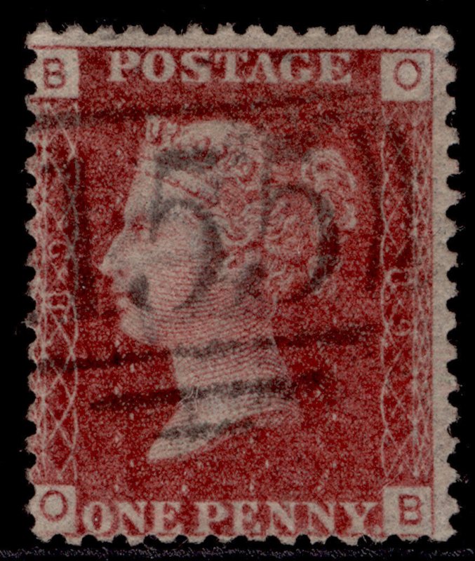 GB QV SG44, 1d lake-red PLATE 89, FINE USED. OB