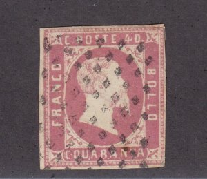 Sardinia Rare Scott # 3 F-VF used neat cancel nice color cv $ 4100 ! see pic !