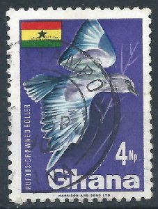 Ghana 1967 - 4np Rufous-crowned Roller - SG465 used