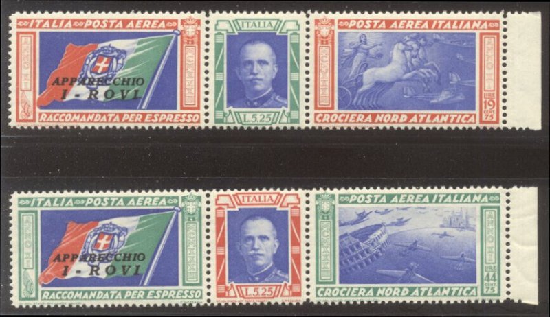 ITALY #C48-49 MInt NH - 1933 Rome-Chicago Ovpts / ROVI