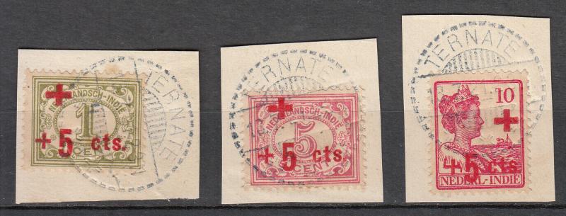 Netherlands Indies - 1915 special cancel semi-postal stamp set Sc# B1/B3 (7434)