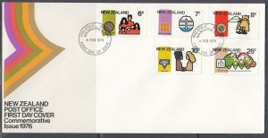 New Zealand 593-7 FDC - 1976 Commemrative Issues