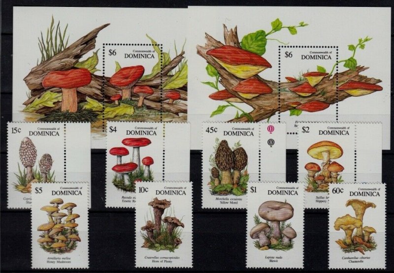 Dominica 1318-27 MNH Mushrooms SCV21.75