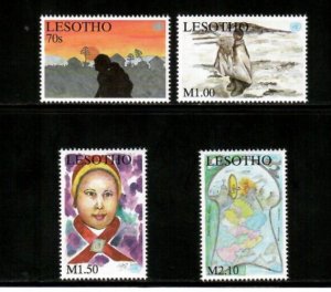 Lesotho 2001 - Children's Art - Set of 4 Stamps - Scott #1290-3 - MNH