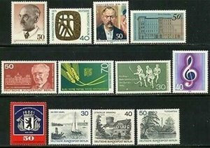 GERMANY BERLIN Sc#9N379-9N390 1975-76 Ten Complete Sets OG Mint NH