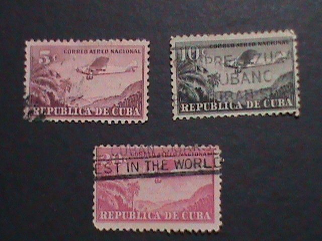 ​CUBA-AIRMIAL- VERY OLD CUBA AIR PLANES STAMPS USED- VF WE SHIP TO WORLD WIDE.