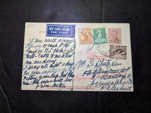 1941 Australia Airmail Postcard Cover Melbourne Victoria to Jerusalem Palestine