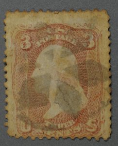 United States #65 Used Good, Soiled w/ Oxidation but Nice Geometric Cancel