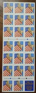 1995 US Stamps SC#2920K 32c Flags Booklet of 20 Plate#V22211