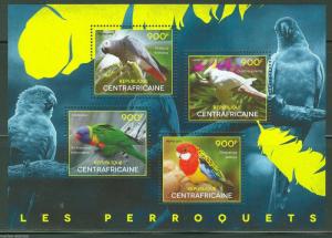 CENTRAL AFRICA  2014 PARROTS SHEET   MINT NH