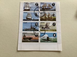 Eynhallow Scotland Ships & Submarine cancelled stamps sheet Ref R49146