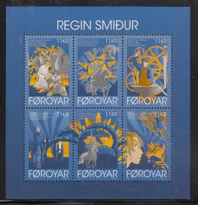 Faroe Islands 2012 MNH Sc #591 Sheet of 6 Regin the Blacksmith