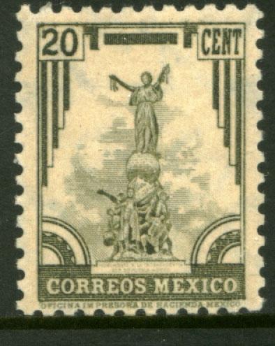 MEXICO 714, 20c INDEPENDENCE MONU 1934 DEFINITIVE UNUSED(535