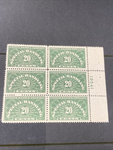 US QE3 Special Handling Plate Block Of 6 Very Fine Mint Never Hinged