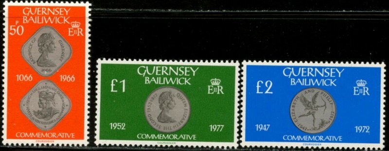 GUERNSEY Sc#201-203 1980 Coins High Values Mint NH