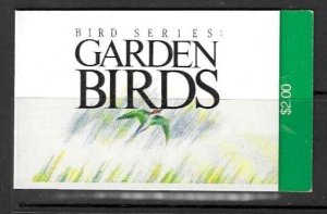 SINGAPORE SGSB10 1991 GARDEN BIRDS  BOOKLET MNH