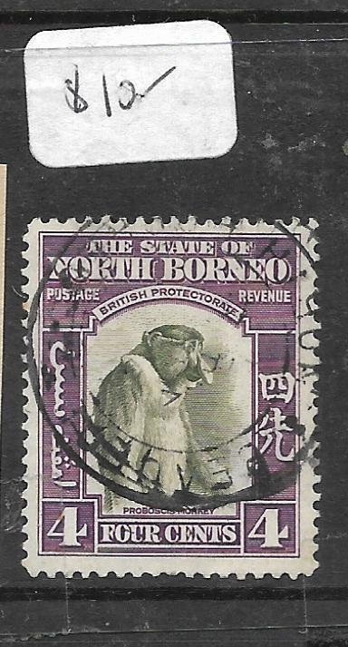 NORTH BORNEO (P0306B) 4C MONKEY  PAQUEBOT CANCEL  VFU