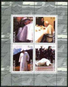 KARJALA - 1999 - The Pope - Perf 4v Sheet - Mint Never Hinged - Private Issue