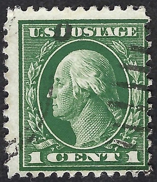 United States #498 1¢ George Washington (1917-19). Green. Perf. 11. Good. Used.