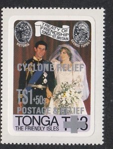 Tonga # B1, Cyclone Relief Surcharge, Mint, NH, 1/2 Cat