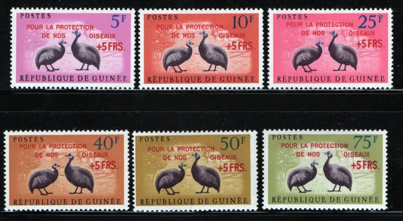 GUINEA B30-B35 MNH GUINEA FOWL SET 1962