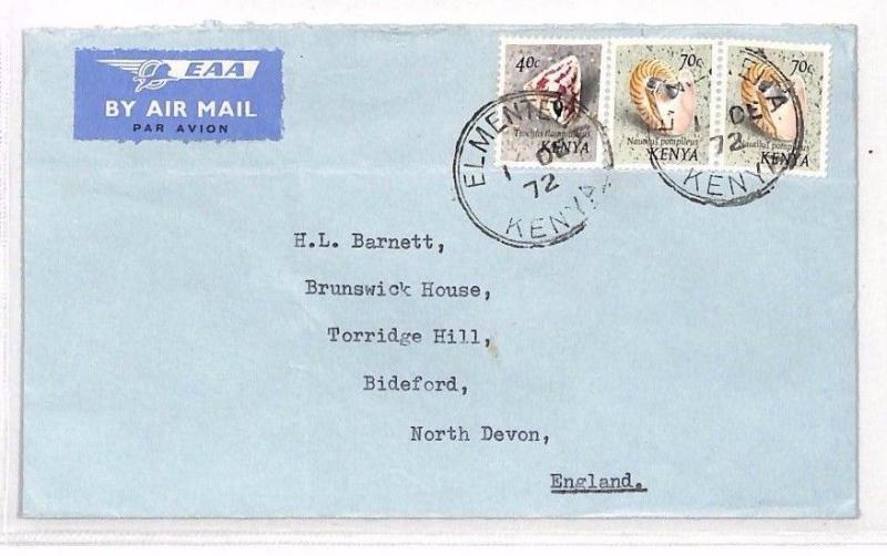 KENYA *Elmenteita* CDS Commercial Airmail Cover Devon{samwells-covers} 1972 XX88